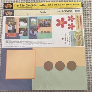 "Family" Quik-Pages Scrapbook Layout - Peach, Teal, Brown